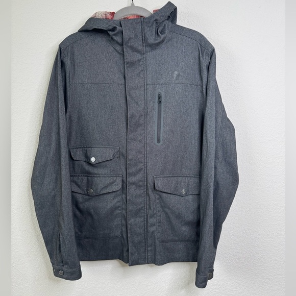 The North Face Men’s M Gray Hooded Jacket Windbreaker Waterproof Outdoor Utility - Picture 1 of 8